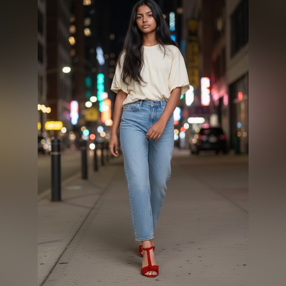 Anthropologie T-strap Bow Heels Red Suede Block Heel Women’s 11 - Picture 2 of 15